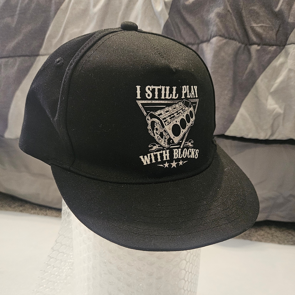 Unisex Black I Still Play With Blocks Hat